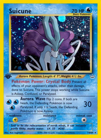 Suicune - Neo Revelation - ilustração de Ken Sugimori