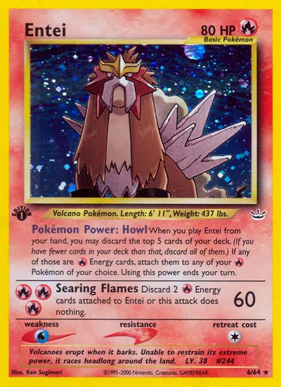 Entei - Neo Revelation - ilustração de Ken Sugimori
