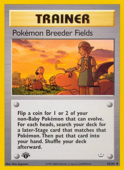 Pokémon Breeder Fields - Neo Revelation - ilustração de Ken Sugimori