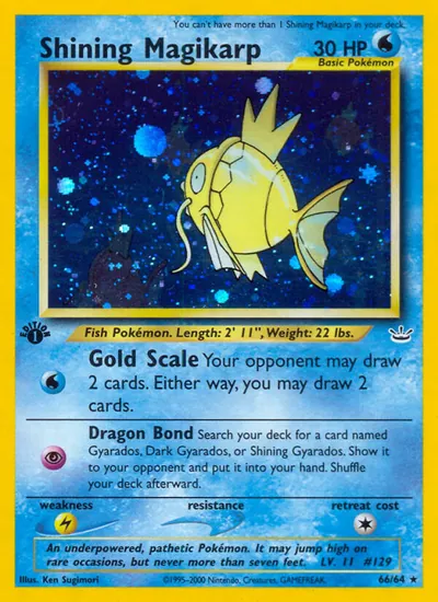 Magikarp Luminescente - Neo Revelation - ilustração de Ken Sugimori