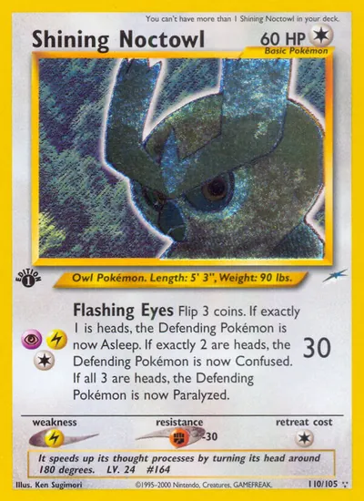 Shining Noctowl - Neo Destiny - ilustração de Ken Sugimori