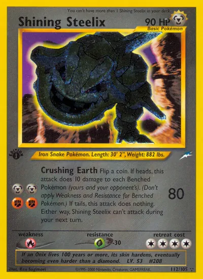 Shining Steelix - Neo Destiny - ilustração de Ken Sugimori