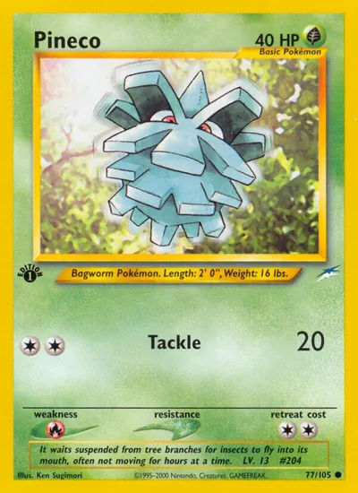 Pineco - Neo Destiny - ilustração de Ken Sugimori