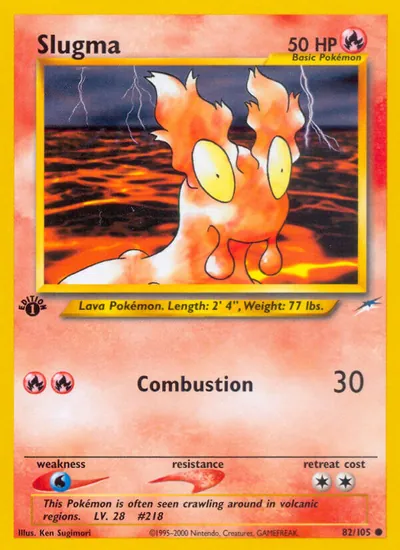 Slugma - Neo Destiny - ilustração de Ken Sugimori