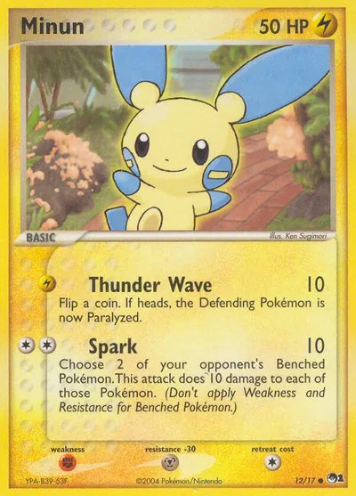 Minun - POP Series 1 - ilustração de Ken Sugimori