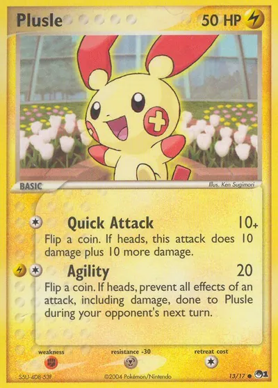 Plusle - POP Series 1 - ilustração de Ken Sugimori