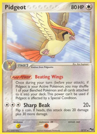 Pidgeot - POP Series 2 - ilustração de Ken Sugimori