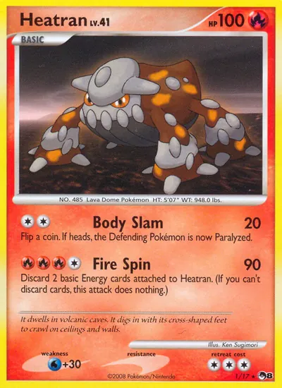 Heatran - POP Series 8 - ilustração de Ken Sugimori