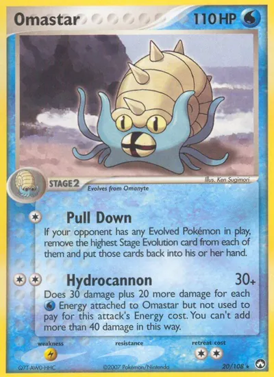 Omastar - Power Keepers - ilustração de Ken Sugimori