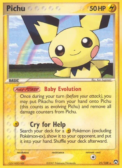 Pichu - Power Keepers - ilustração de Ken Sugimori