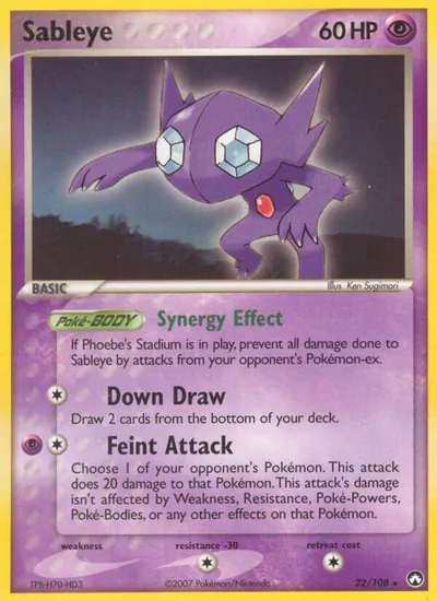 Sableye - Power Keepers - ilustração de Ken Sugimori