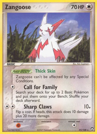 Zangoose - Power Keepers - ilustração de Ken Sugimori
