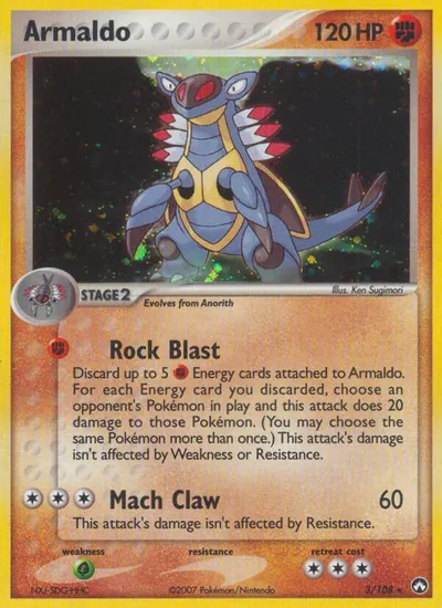 Armaldo - Power Keepers - ilustração de Ken Sugimori