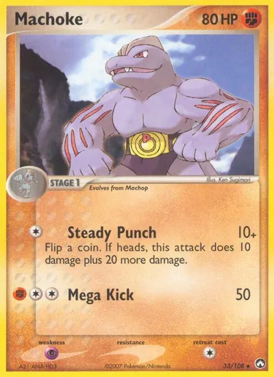 Machoke - Power Keepers - ilustração de Ken Sugimori