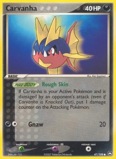 Carvanha - Power Keepers - ilustração de Ken Sugimori