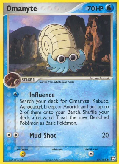 Omanyte - Power Keepers - ilustração de Ken Sugimori