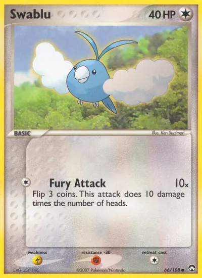 Swablu - Power Keepers - ilustração de Ken Sugimori