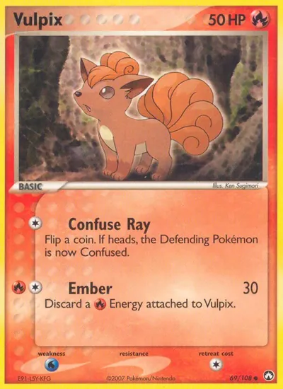 Vulpix - Power Keepers - ilustração de Ken Sugimori