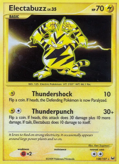 Electabuzz - Platinum - ilustração de Ken Sugimori
