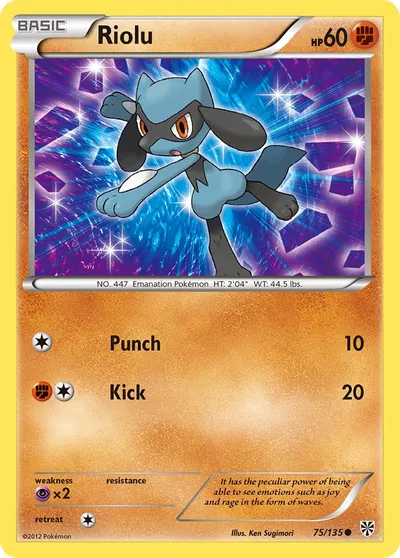 Riolu - Tempestade de Plasma - ilustração de Ken Sugimori