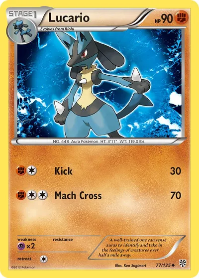 Lucario - Tempestade de Plasma - ilustração de Ken Sugimori
