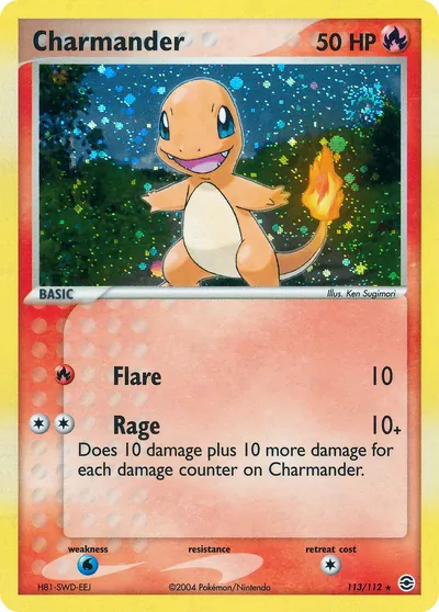 Charmander - FireRed & LeafGreen - ilustração de Ken Sugimori