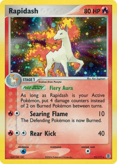 Rapidash - FireRed & LeafGreen - ilustração de Ken Sugimori