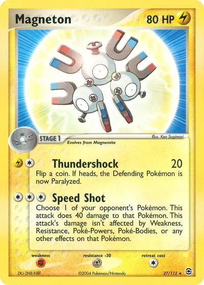 Magneton - FireRed & LeafGreen - ilustração de Ken Sugimori