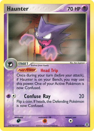 Haunter - FireRed & LeafGreen - ilustração de Ken Sugimori