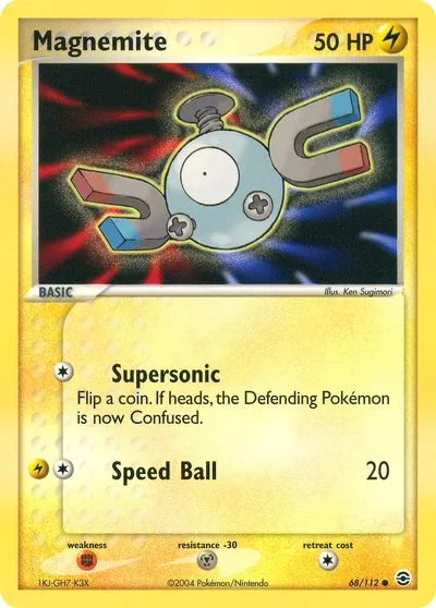 Magnemite - FireRed & LeafGreen - ilustração de Ken Sugimori