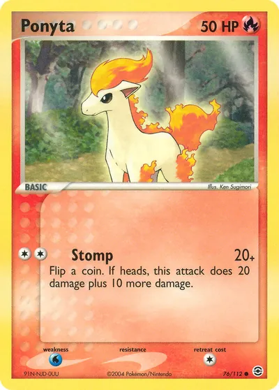 Ponyta - FireRed & LeafGreen - ilustração de Ken Sugimori