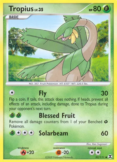 Tropius - Rising Rivals - ilustração de Ken Sugimori