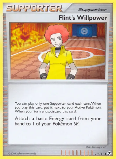 Flint's Willpower - Rising Rivals - ilustração de Ken Sugimori