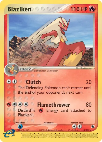 Blaziken - Rubi & Safira - ilustração de Ken Sugimori