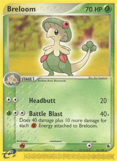 Breloom - Rubi & Safira - ilustração de Ken Sugimori