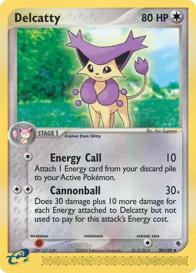 Delcatty - Rubi & Safira - ilustração de Ken Sugimori