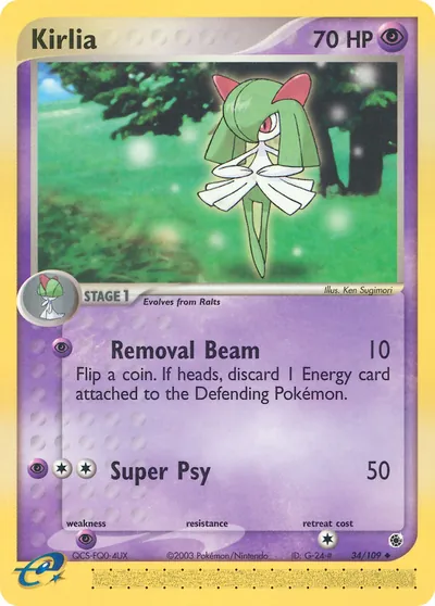 Kirlia - Rubi & Safira - ilustração de Ken Sugimori