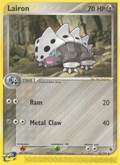 Lairon - Rubi & Safira - ilustração de Ken Sugimori