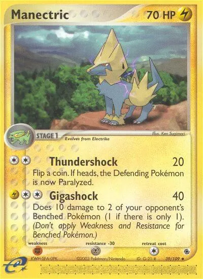 Manectric - Rubi & Safira - ilustração de Ken Sugimori