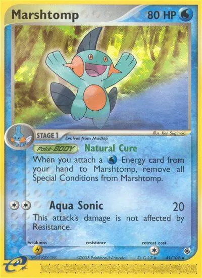 Marshtomp - Rubi & Safira - ilustração de Ken Sugimori
