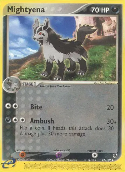 Mightyena - Rubi & Safira - ilustração de Ken Sugimori