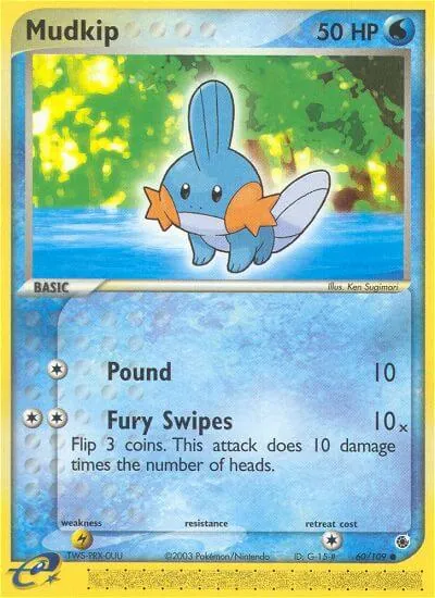 Mudkip - Rubi & Safira - ilustração de Ken Sugimori