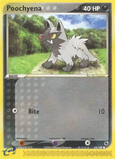Poochyena - Rubi & Safira - ilustração de Ken Sugimori