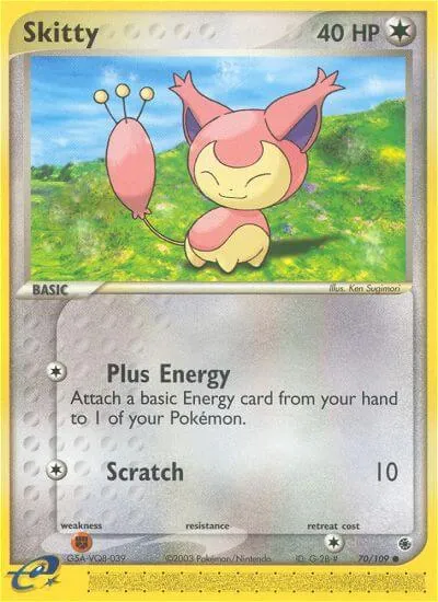 Skitty - Rubi & Safira - ilustração de Ken Sugimori