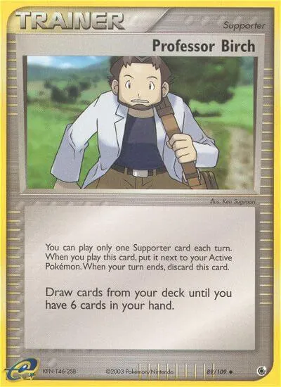 Professor Birch - Rubi & Safira - ilustração de Ken Sugimori