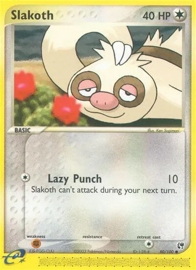 Slakoth - Sandstorm - ilustração de Ken Sugimori