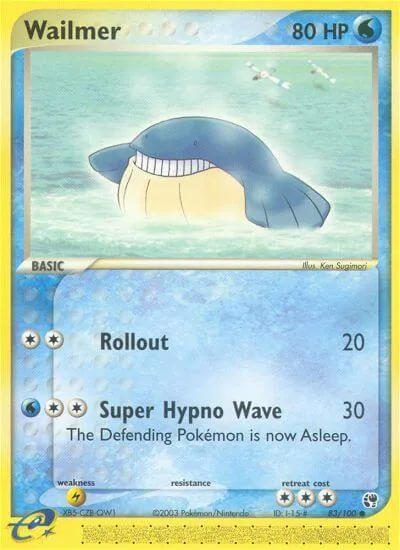 Wailmer - Sandstorm - ilustração de Ken Sugimori