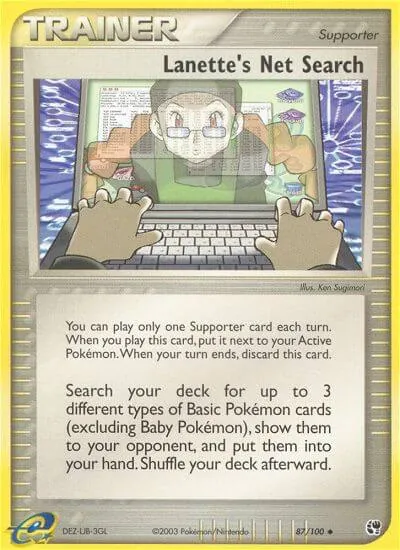 Lanette's Net Search - Sandstorm - ilustração de Ken Sugimori