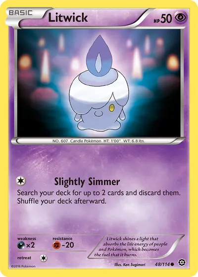 Litwick - Cerco de Vapor - ilustração de Ken Sugimori