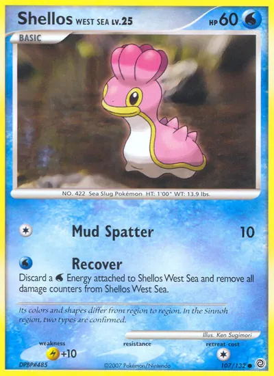 Shellos Mar do Oeste - Maravilhas Secretas - ilustração de Ken Sugimori